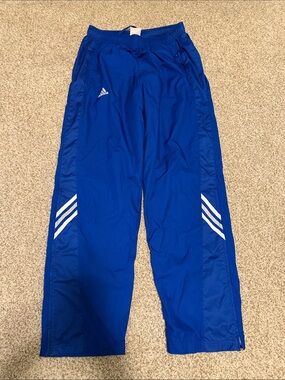 adidas Vintage Blue Track Pants with White Three-Stripes